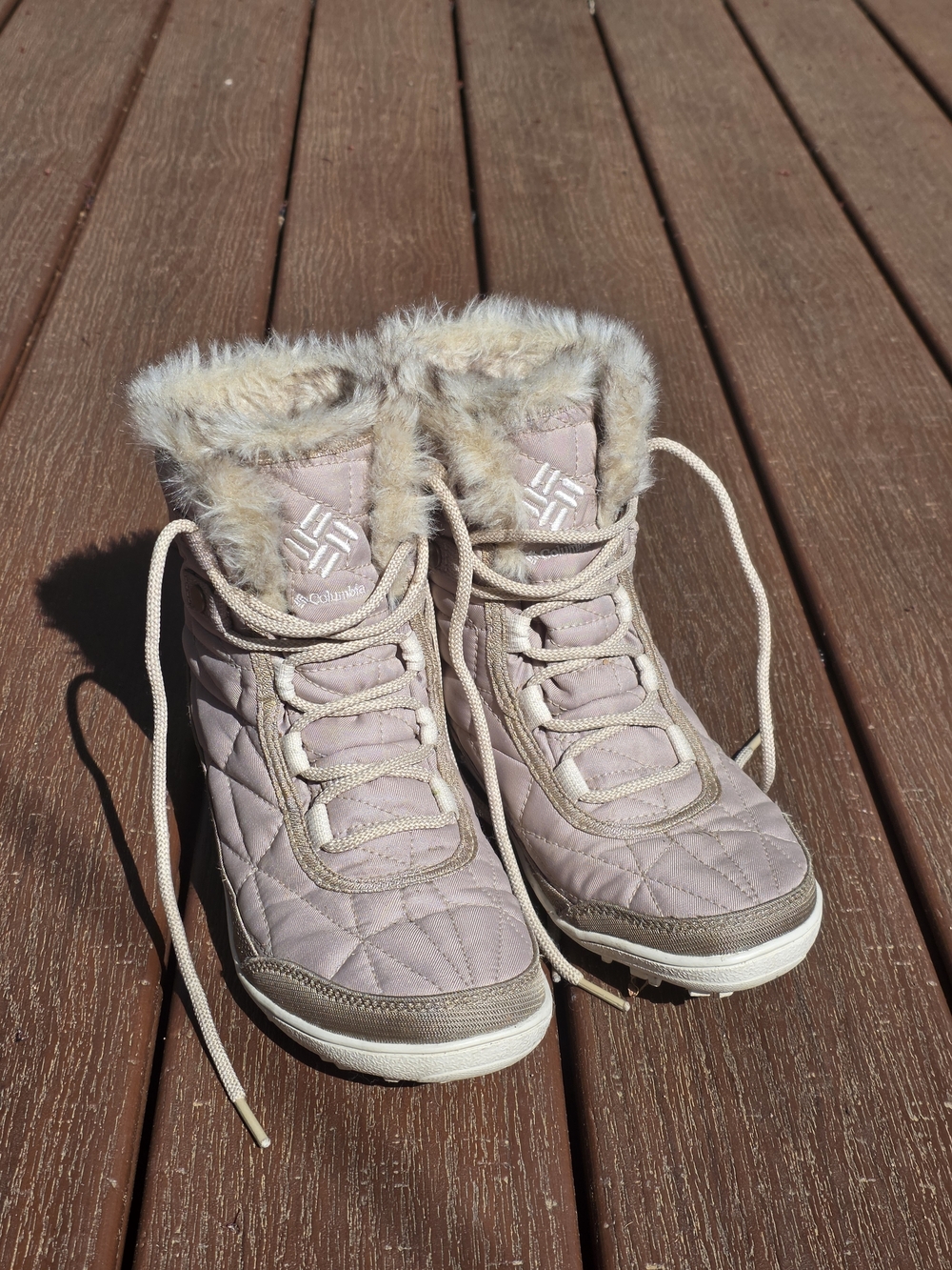 Columbia Women's Pink Quilted Faux-Fur Winter Boots